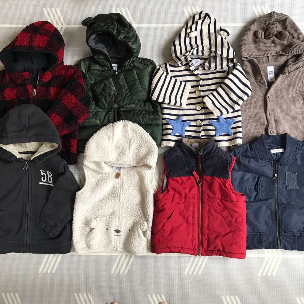 8 pieces 18-24M toddler winter coat jack and vest